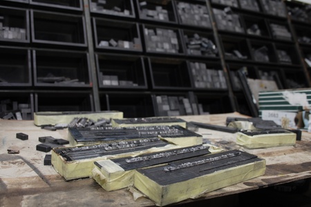 old book printer as ver nice technology backgroundの写真素材