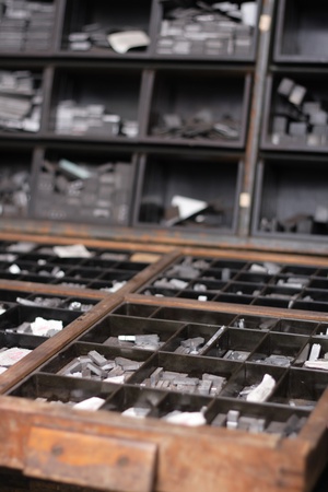 old book printer as ver nice technology backgroundの写真素材