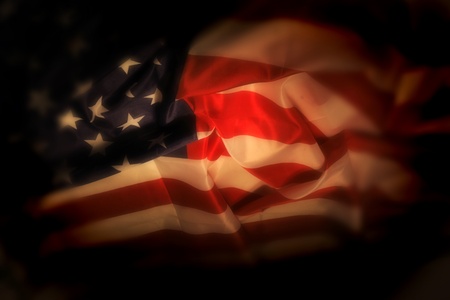 USA flag as very nice national background in the night の写真素材