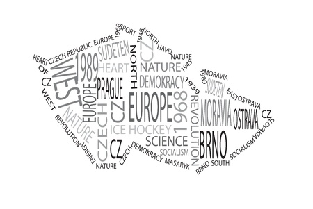 map of czech republic with letters isolated on the white backgroundのイラスト素材