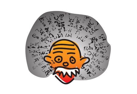 color einstein isolated on the white background 