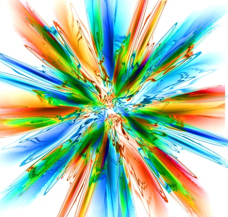 nice rainbow explosion generated by the computer の写真素材
