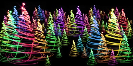 christmas forest as very nice holiday background の写真素材