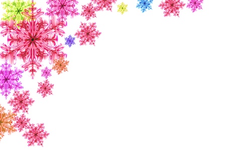 color snowflakes isolated on the white backgroundの写真素材