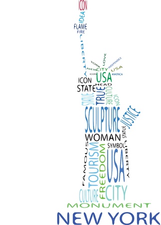 statue of liberty from the words on the white backgroundのイラスト素材