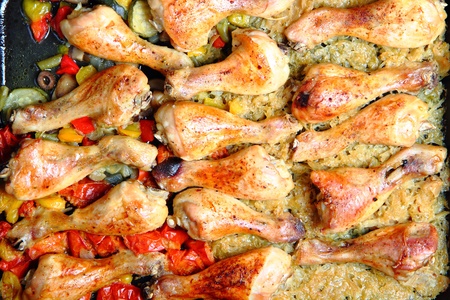grilled chicken legs as nice food backgroundの写真素材