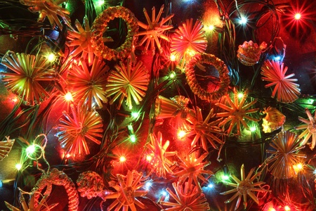 very nice christmas background with the color lightsの写真素材