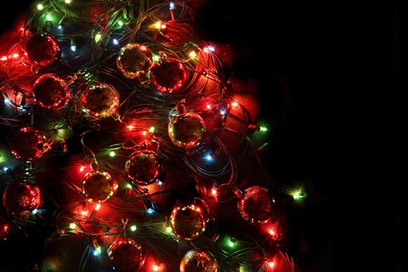 very nice christmas background with the color lightsの写真素材