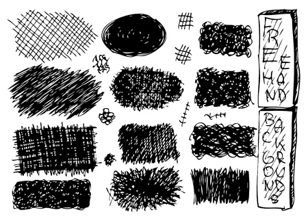 easy free hand shapes isolated on the white backgroundのイラスト素材