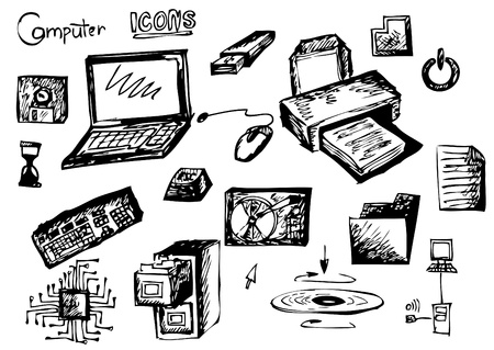 computers icons isolated on the white backgroundのイラスト素材