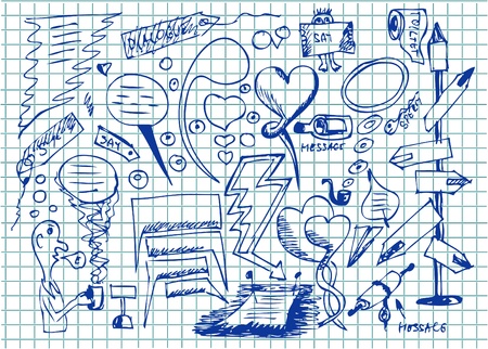 dialog icons isolated on the square paperのイラスト素材