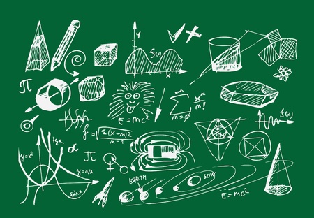 school icons isolated on the green backgroundのイラスト素材