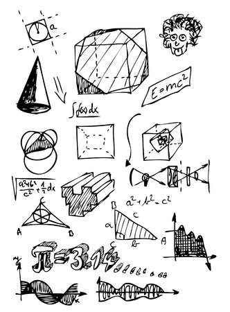 math symbols isolated on the white backgroundのイラスト素材