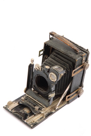 old camera isolated on the white backgroundのeditorial素材