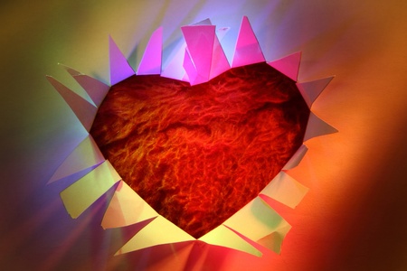 heart in the color lights as valentine backgroundの写真素材