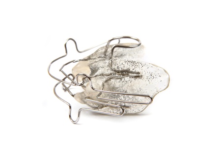 braces (orthodontic tool) isolated on the white backgroundの写真素材