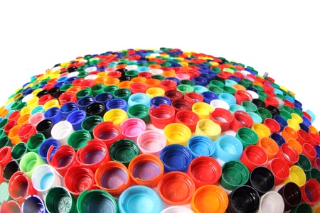 color plastic caps as nice recycle backgroundの写真素材