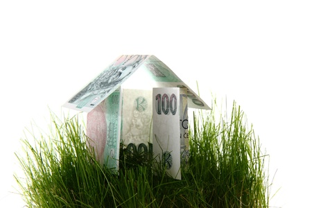 green house from the czech money in the grassの写真素材