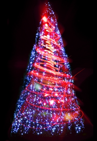 christmas tree from the xmas lights as nice holiday backgroundの写真素材