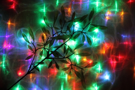 christmas abstract background from the xmas lightsの写真素材