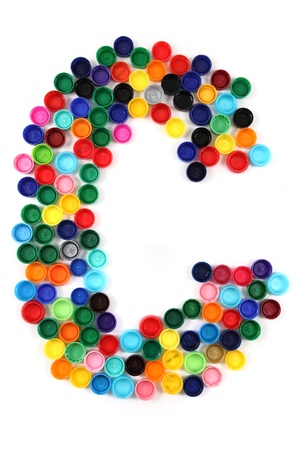 C letter from plastic alphabet isolated on the white backgroundの写真素材