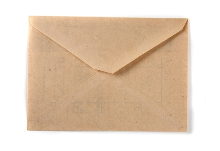 old empty paper  wraper   isolated on the white backgroundの写真素材