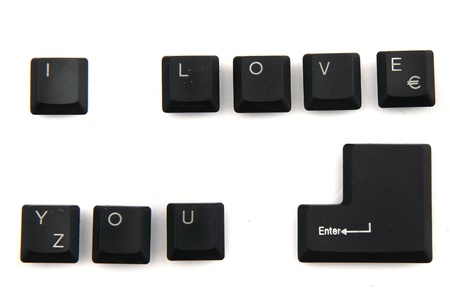 i love you  from the keyboard keys  