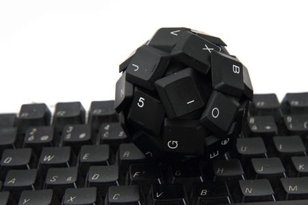 keyboard sphere as new input device for your computer isolated on the white backgroundの写真素材