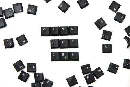 keyboard keys - ctrl, alt, del isolated on the white backgroundの写真素材