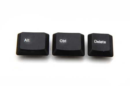 keyboard keys - ctrl, alt, del isolated on the white backgroundの写真素材