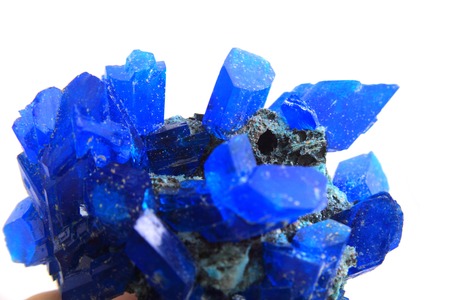 blue vitriol mineral isolated on the white background