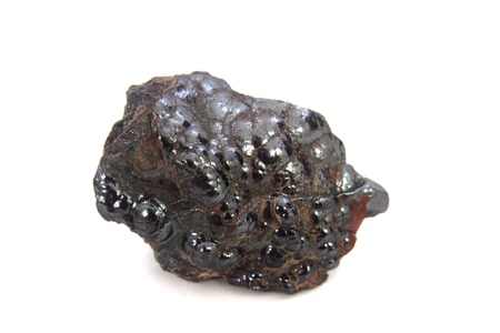 natural hematite mineral isolated on the white backgroundの写真素材