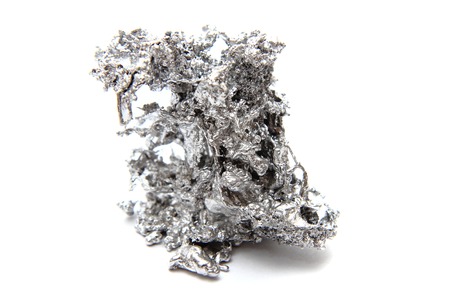 lead after pouring into water isolated on the white background