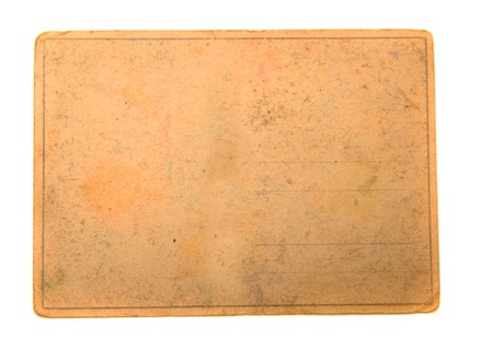 old empty postcard isolated on the white backgroundの写真素材