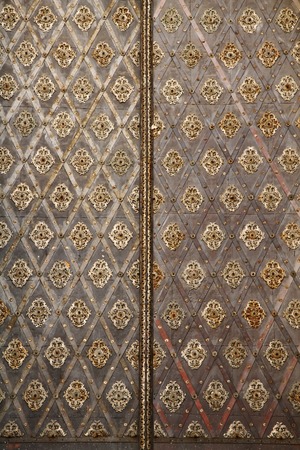 old door background as nice metal and wood texture