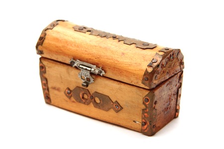 old wooden box isolated on the white 
