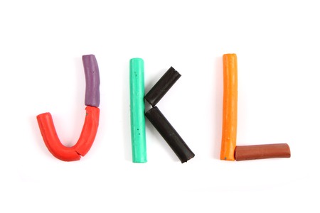 plasticine alphabet isolated on the white の写真素材