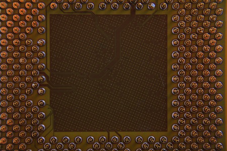 detail of old microprocessor as technology background 