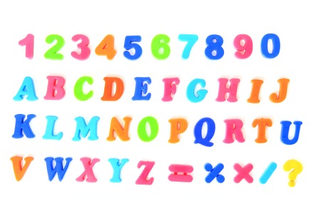 color plastic font isolated on the white background