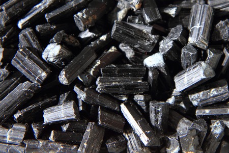 black schorl mineral texture as nice nature backgroundの写真素材