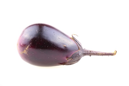 violet eggplant vegetable isolated on the white backgroundの写真素材