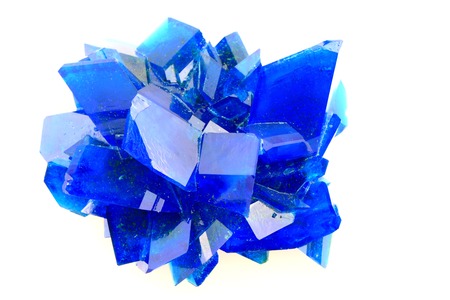 blue vitriol mineral isolated on the white backgroundの写真素材