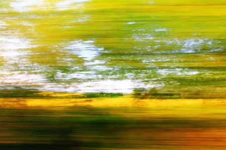 spring motion blur from the train as natural backgroundの写真素材