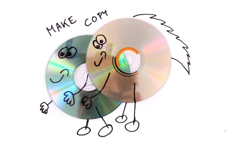 make DVD and CD copy isolated on the white backgroundの写真素材