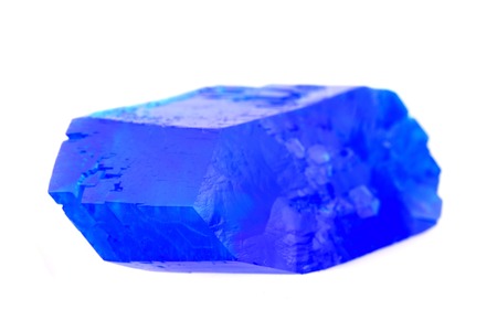 blue vitriol mineral isolated on the white backgroundの写真素材