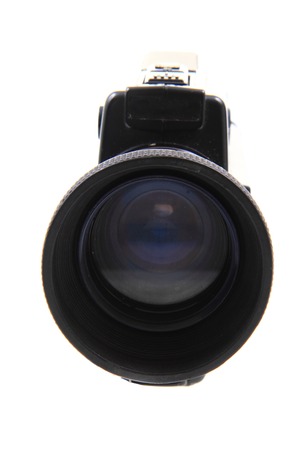 old movie camera isolated on the white background