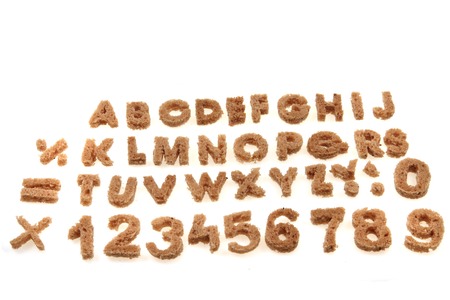 bread alphabet isolated on the white backgroundの写真素材