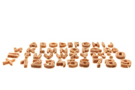 bread alphabet isolated on the white backgroundの写真素材