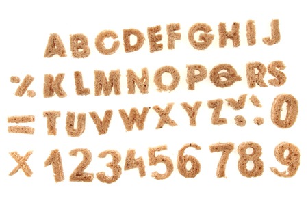 bread alphabet isolated on the white backgroundの写真素材