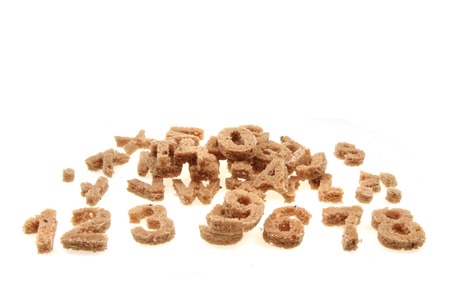 bread alphabet isolated on the white backgroundの写真素材